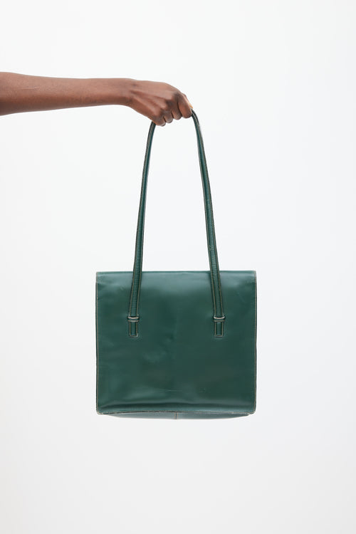 Loewe Green Leather Tote Bag