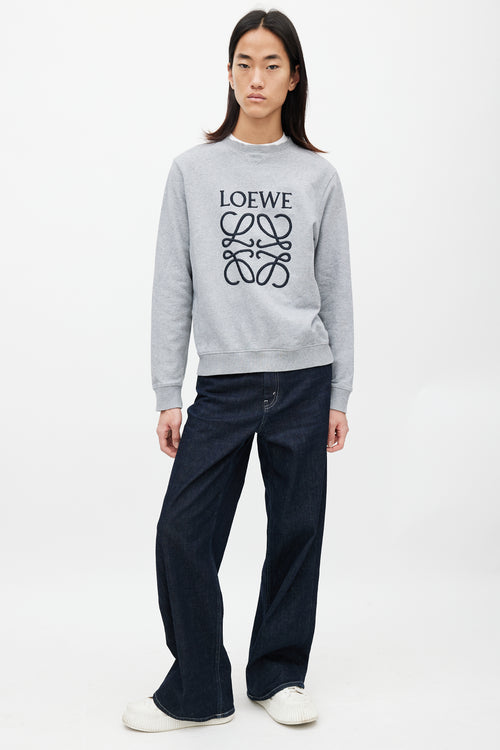 Loewe Grey & Black Logo Sweatshirt