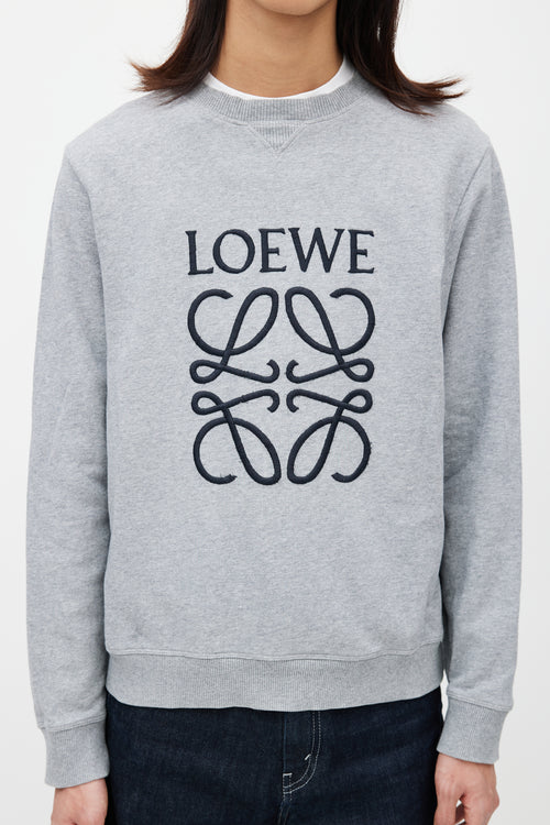 Loewe Grey & Black Logo Sweatshirt