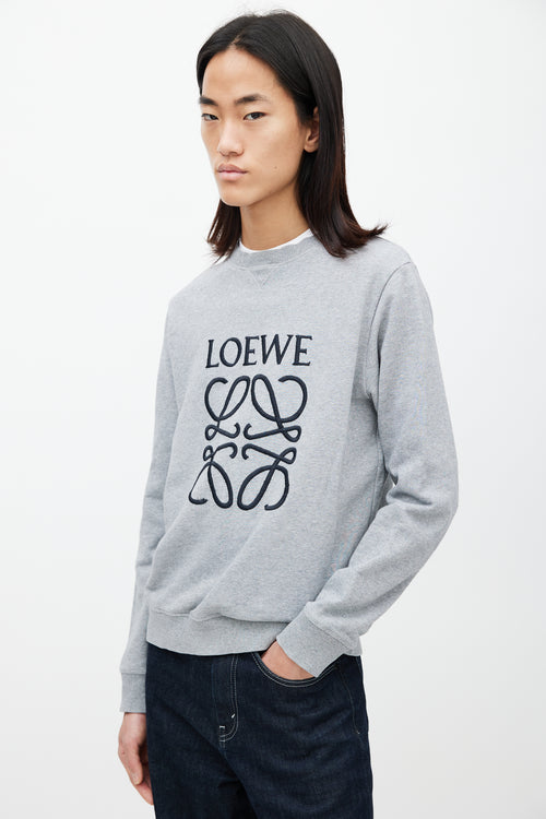 Loewe Grey & Black Logo Sweatshirt