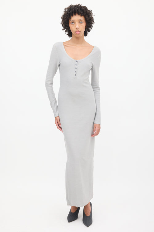 Loewe Heather Grey Henley Midi Dress