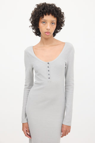 Loewe Heather Grey Henley Midi Dress