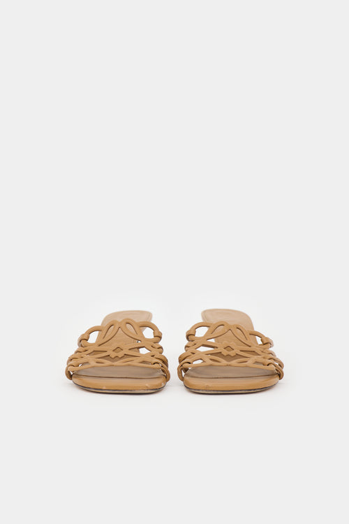 Loewe Leather Petal Anagram Sandal