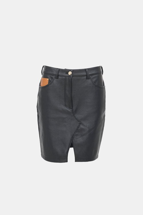 Loewe Faux Leather Anagram Skirt