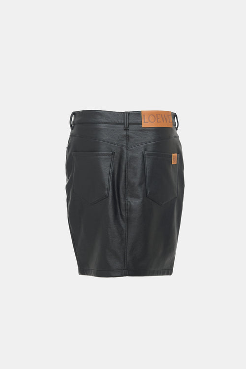 Loewe Faux Leather Anagram Skirt