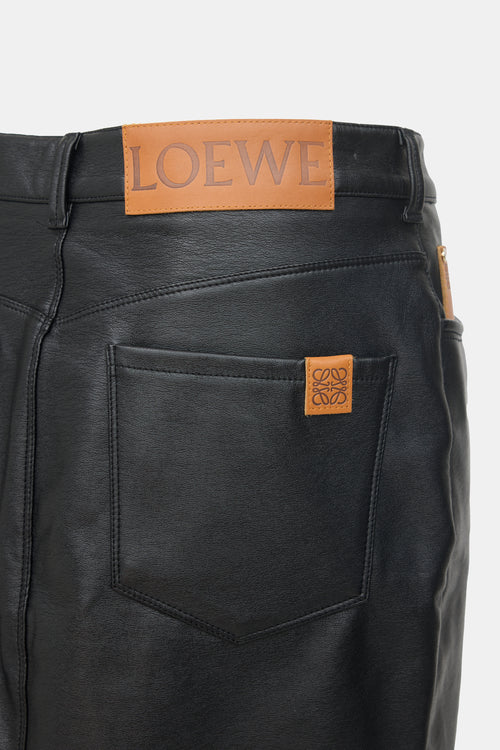 Loewe Faux Leather Anagram Skirt