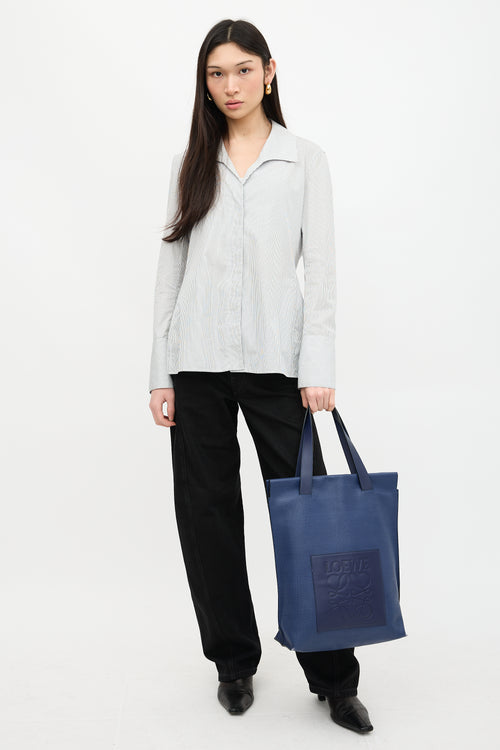 Loewe Leather Anagram Shopper Tote Bag