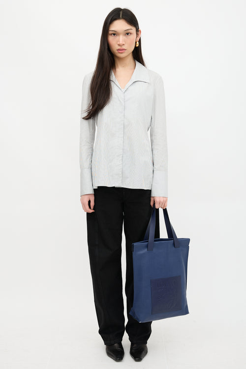 Loewe Leather Anagram Shopper Tote Bag