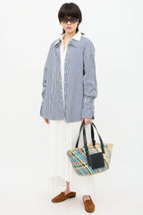 Loewe Leather & Raffia Basket Bag