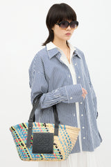 Loewe Leather & Raffia Basket Bag