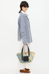 Loewe Leather & Raffia Basket Bag
