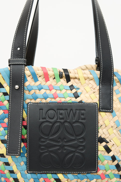 Loewe Leather & Raffia Basket Bag