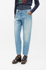 Loewe Light & Dark Wash Double Waist Band Jeans
