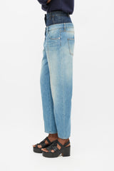 Loewe Light & Dark Wash Double Waist Band Jeans