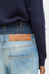 Loewe Light & Dark Wash Double Waist Band Jeans
