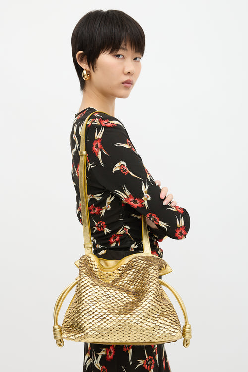 Loewe Metallic Leather Flamenco Scales Bag