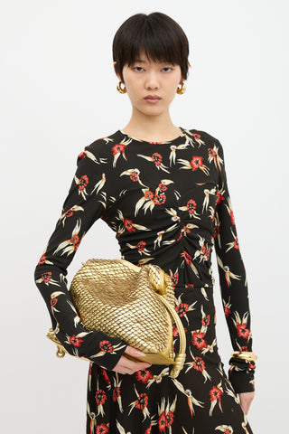 Loewe Metallic Leather Flamenco Scales Bag