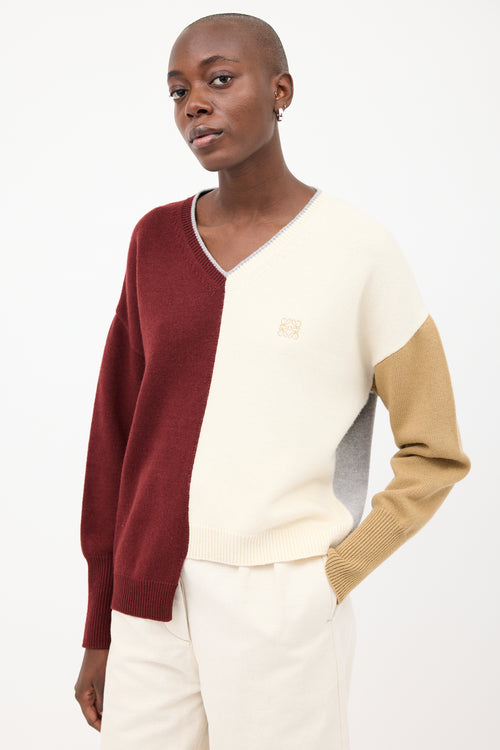 Loewe Multicolour Wool Colourblock Anagram Sweater