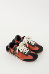 Loewe Orange & Black Suede Ballet Sneaker