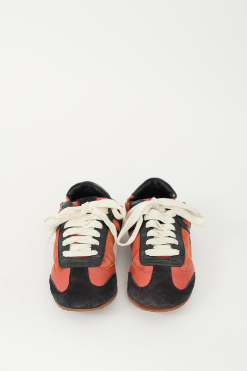 Loewe Orange & Black Suede Ballet Sneaker