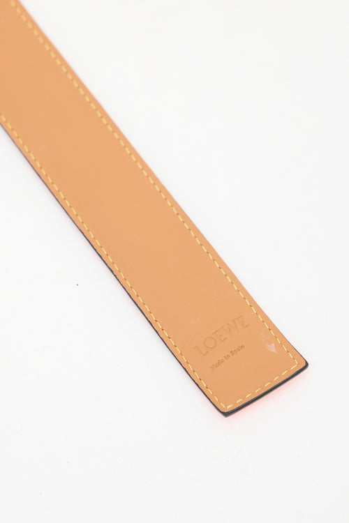 Loewe Orange Leather Slap Bracelet