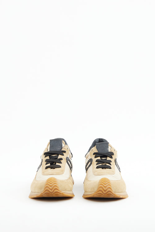 Loewe Gold & Black Nylon Suede Flow Sneaker