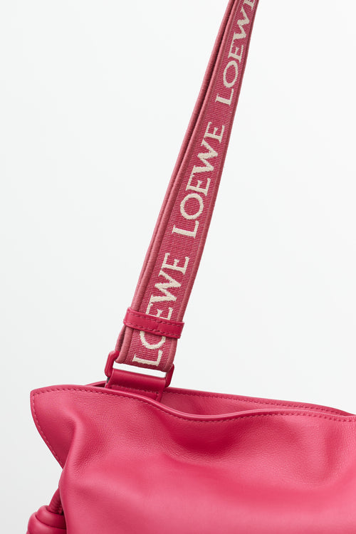 Loewe Pre-Spring 2023 Fuchsia Leather Medium Flamenco Clutch Bag