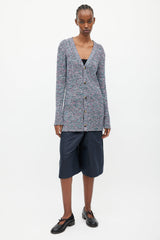 Loewe Purple & Blue Wool Knit Cardigan