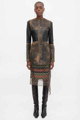 Loewe SS 2017 Distressed Leather Patchwork Coat