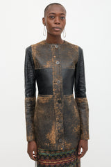 Loewe SS 2017 Distressed Leather Patchwork Coat
