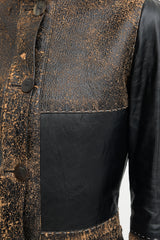 Loewe SS 2017 Distressed Leather Patchwork Coat