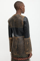 Loewe SS 2017 Distressed Leather Patchwork Coat