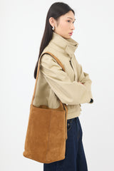Loewe Suede Large Pebble Bucket Bag