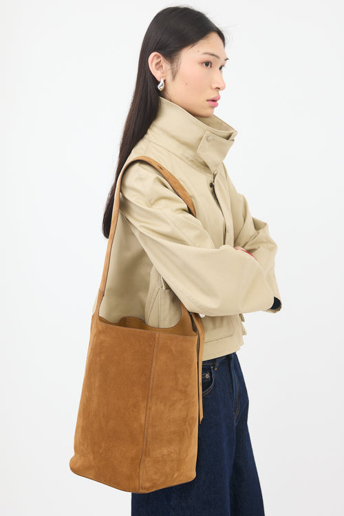 Loewe Suede Large Pebble Bucket Bag