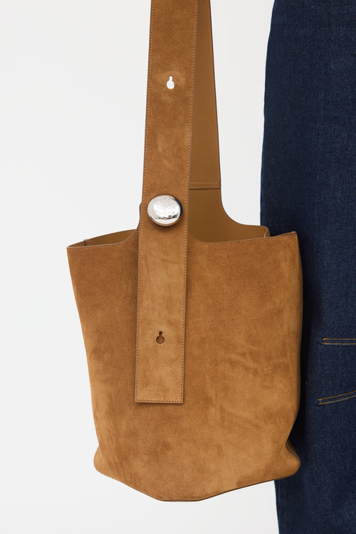 Loewe Suede Large Pebble Bucket Bag