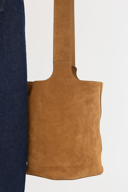 Loewe Suede Large Pebble Bucket Bag