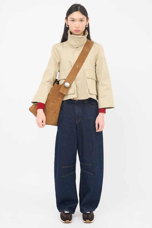 Loewe Suede Large Pebble Bucket Bag