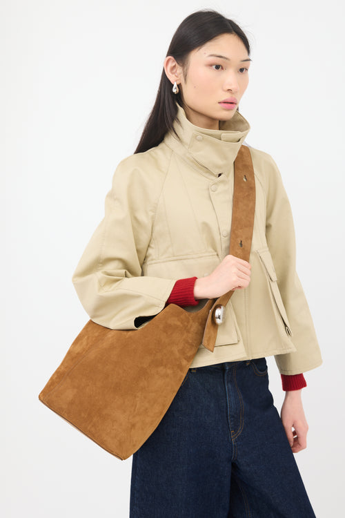 Loewe Suede Large Pebble Bucket Bag