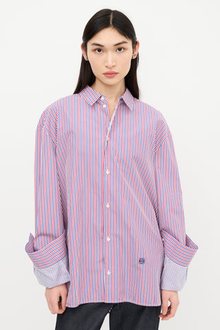 Loewe Turn Up Cuff Stripe Shirt