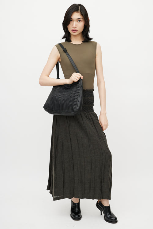 Loewe Vintage Black Pleated Shoulder Bag