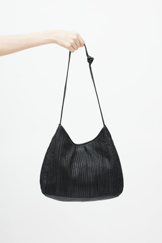 Loewe Vintage Black Pleated Shoulder Bag