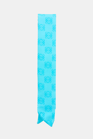 Loewe Vintage Silk Anagram Thin Scarf