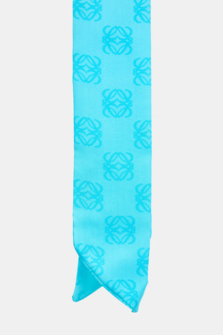 Loewe Vintage Silk Anagram Thin Scarf