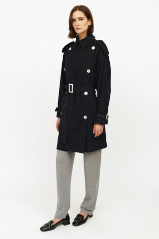 Veronica Beard // Navy & Black Wool Leather Jacket – VSP Consignment