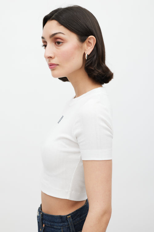 Loewe White & Black Embroidered Logo Top