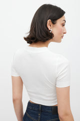 Loewe White & Black Embroidered Logo Top