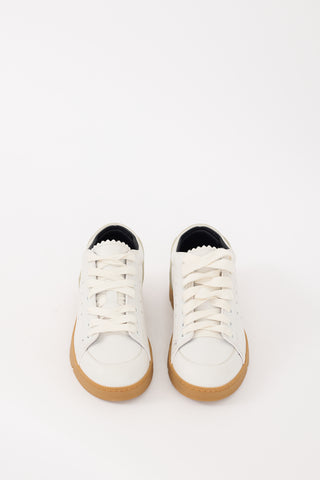 Loewe White & Brown Leather Low Top Sneaker