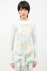 Loewe White & Multi Mesh Trompe L'Oeil Dress