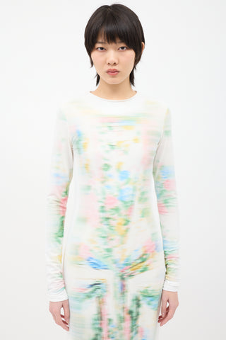 Loewe White & Multi Mesh Trompe L'Oeil Dress