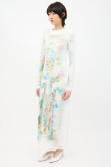 Loewe White & Multi Mesh Trompe L'Oeil Dress